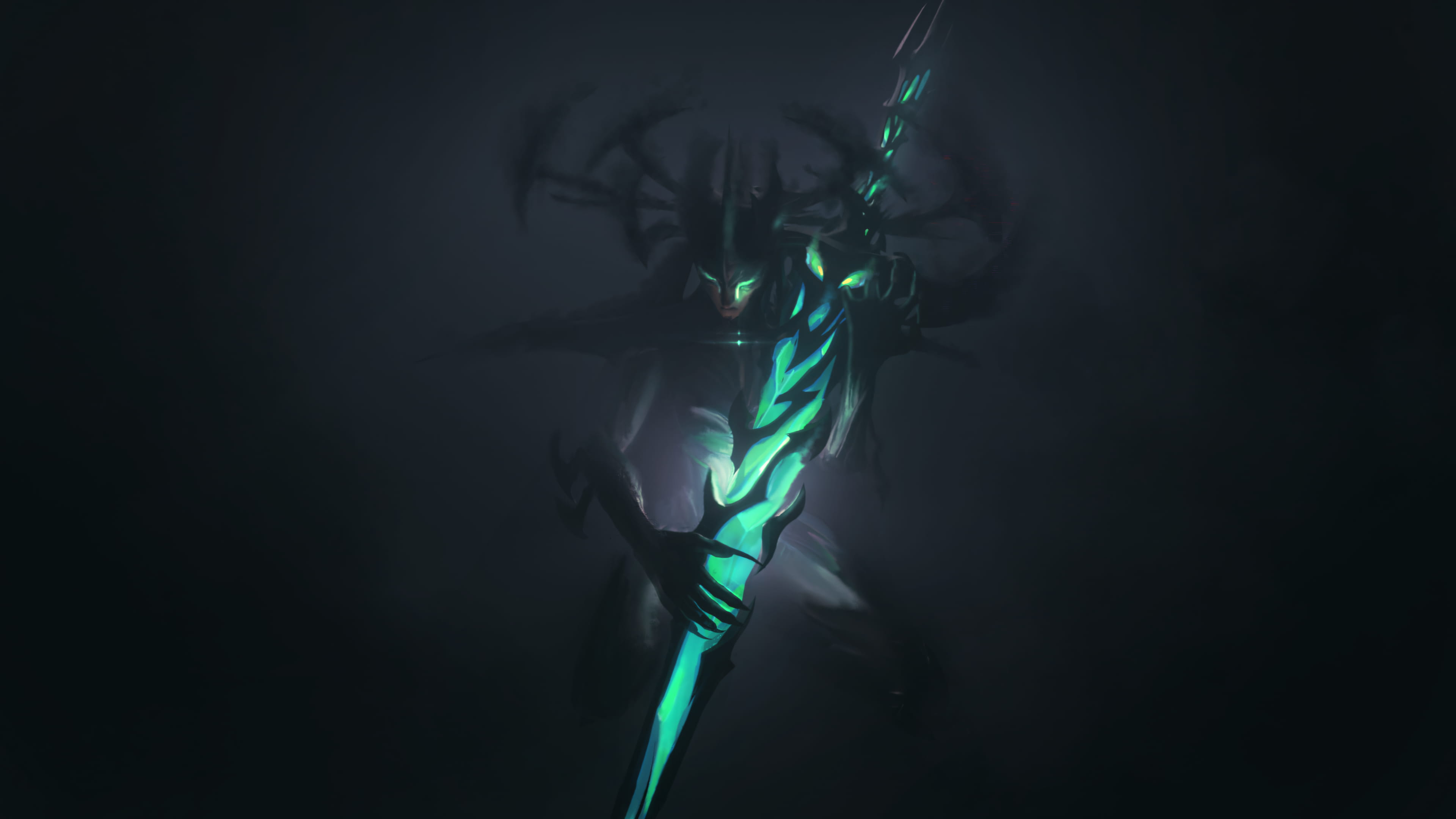 Painterly illustration of Hela holding a sword