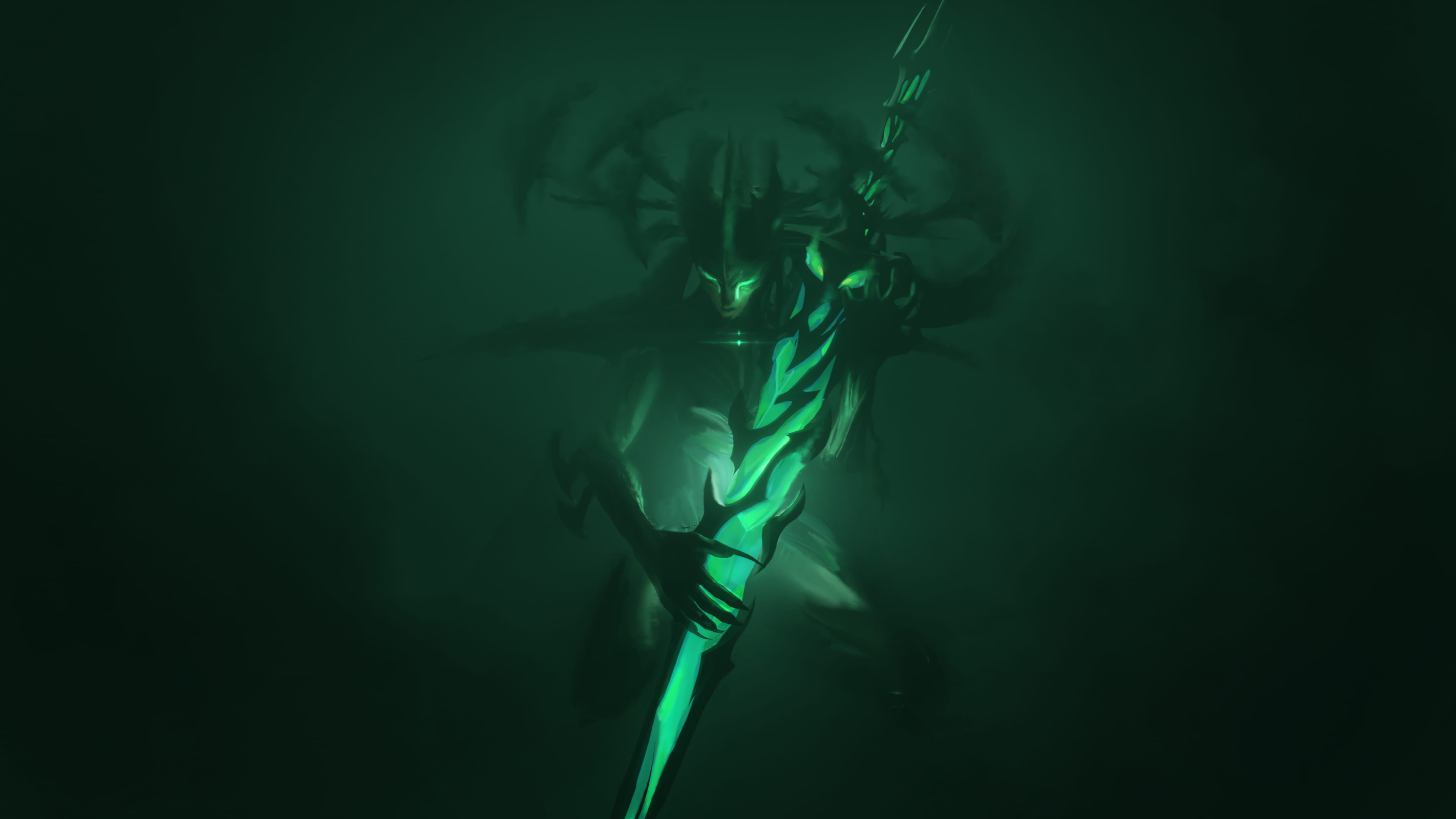 Painterly illustration of Hela holding a sword