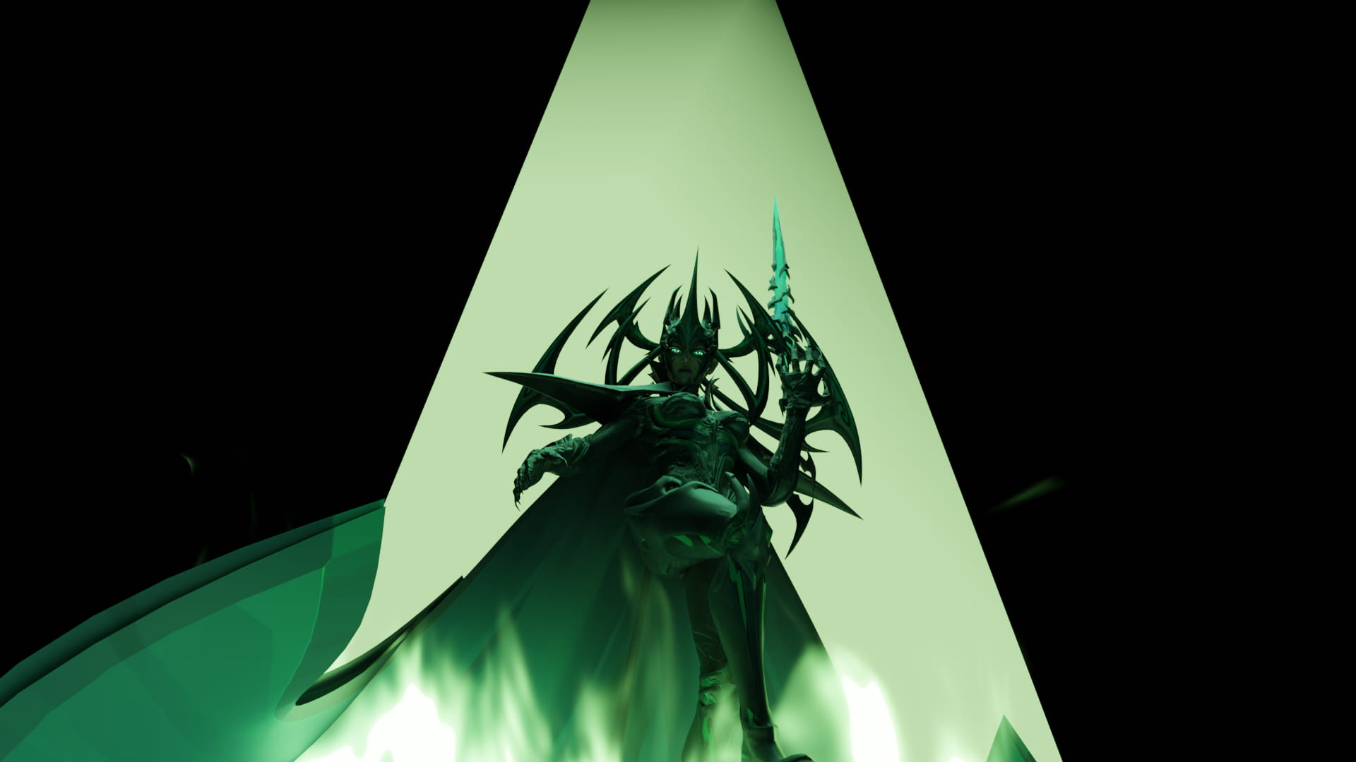 Painterly illustration of Hela holding a sword